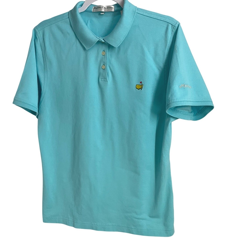 Masters Collection Womens XL Turquoise Pima Cotton Golf Polo Shirt Short Sleeve‎